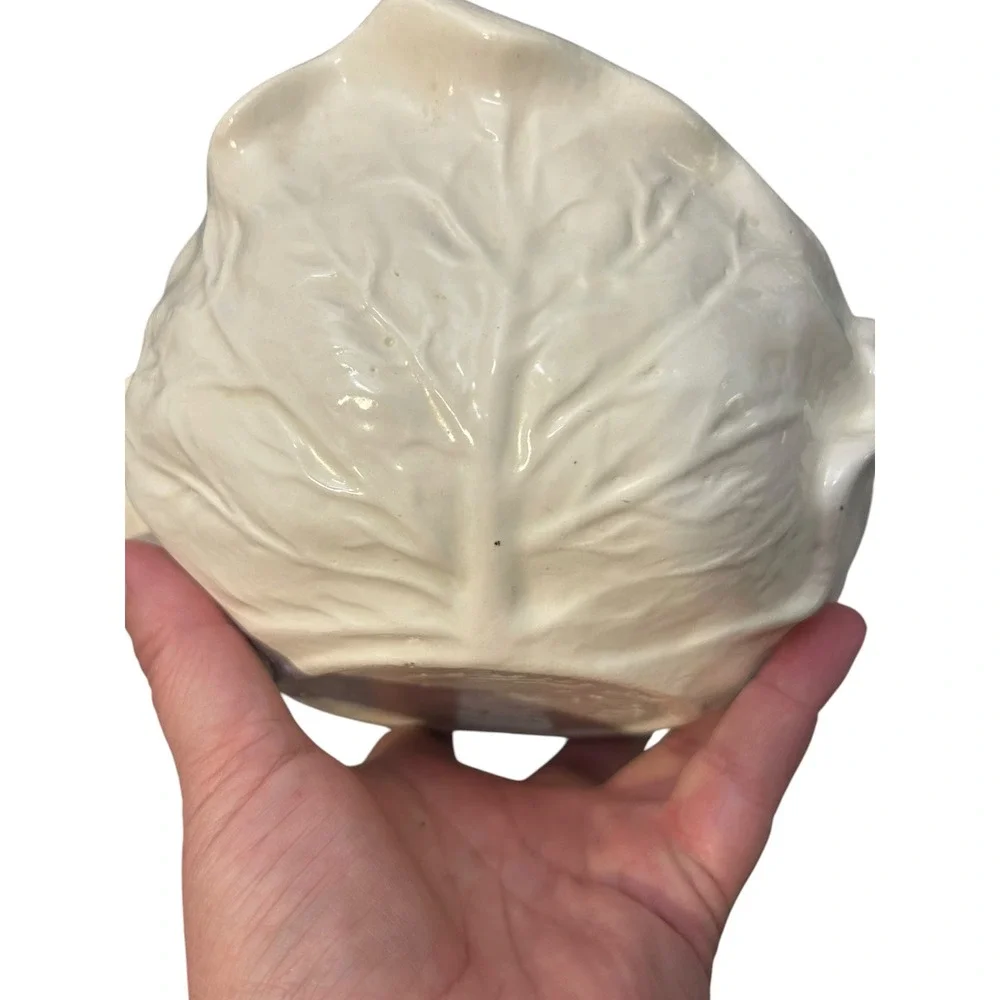 Vintage 1970s Holland Mold White Cabbage Head Covered Serving Bowl / Tureen